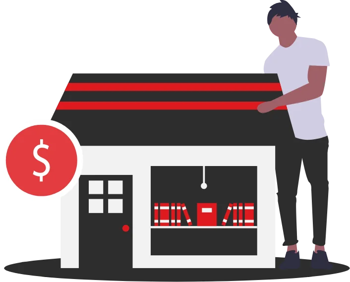 Small business owner managing store finances with Truefin